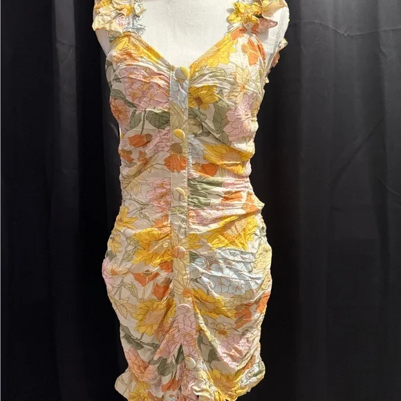 Floral Ruched Button-Down Dress - Picture 2 of 3